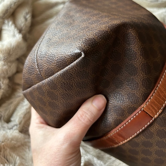 AUTHENTIC CELINE Vintage Macadam Canvas & Leather Tote - Picture 9 of 16